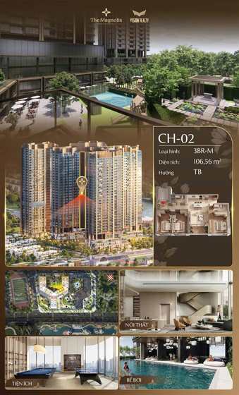 Poster view căn hộ CH-02 - 3BR-M - 106,56 m² - hướng TB tại The Magnolia