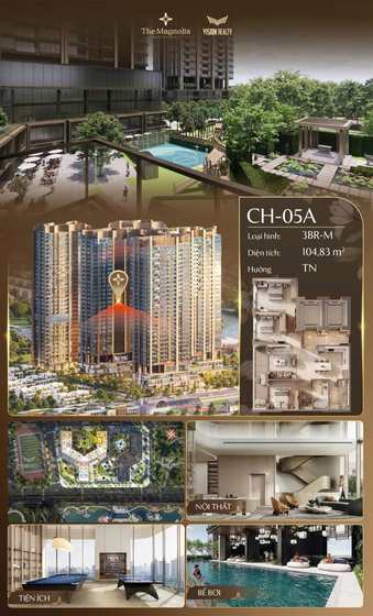 Poster view căn hộ CH-05A - 3BR-M - 104,83 m² - hướng TN tại The Magnolia