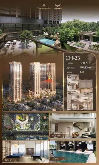 Poster view căn hộ CH-23 - 3BR-M - 104,83 m² - hướng ĐB tại The Magnolia