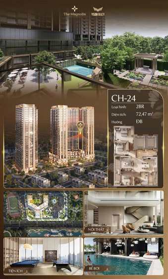 Poster view căn hộ CH-24 - 2BR - 72,47 m² - hướng ĐB tại The Magnolia
