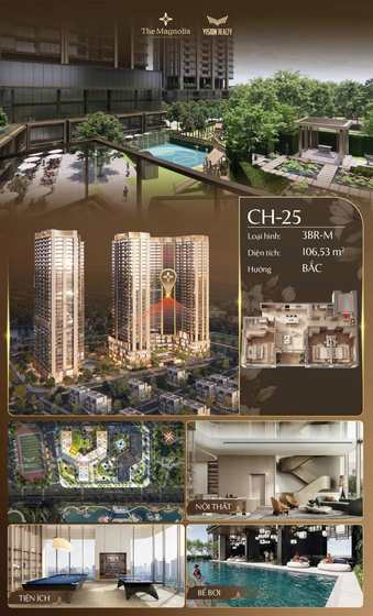 Poster view căn hộ CH-25 - 3BR-M - 106,53 m² - hướng Bắc tại The Magnolia
