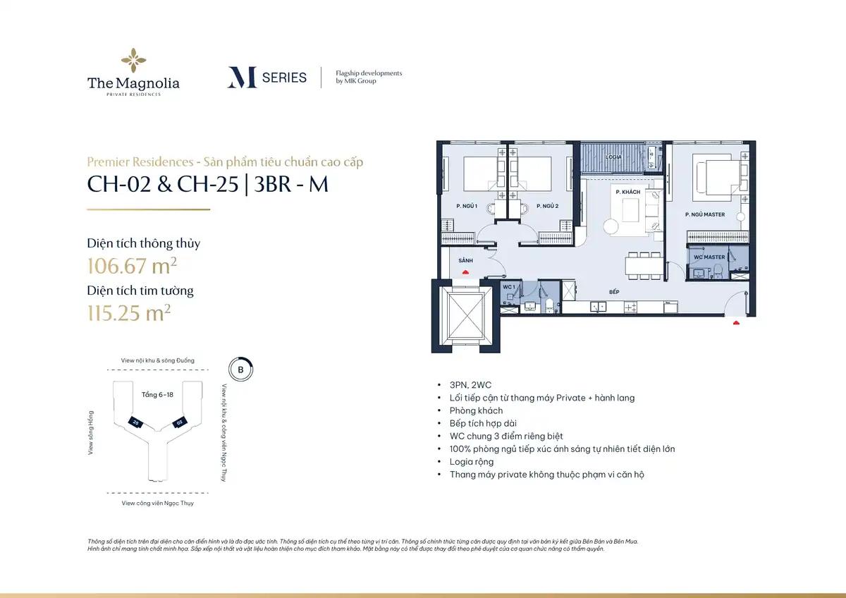 Layout 3BR-M CH02 CH25 The Magnolia