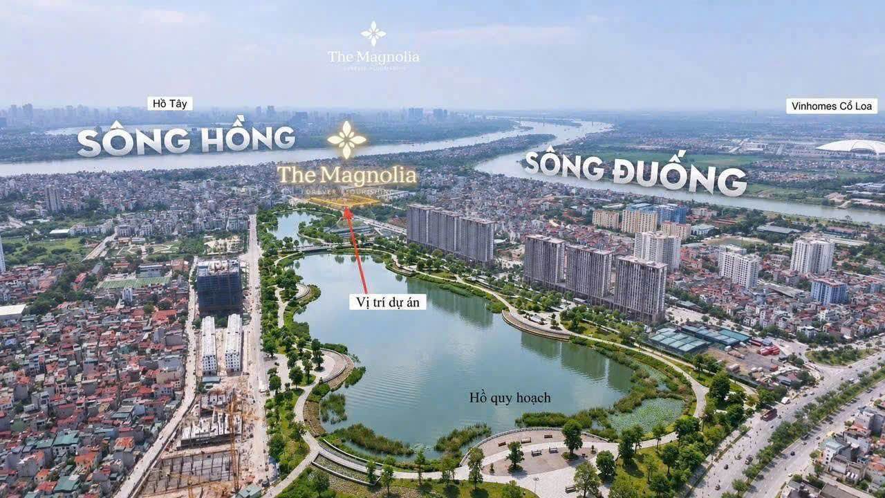 Vị trí dự án The Magnolia giữa Sông Hồng và Sông Đuống